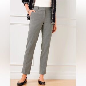 Talbots Houndstooth Pants Black Formal Straight Ankle Work Pants, Women’s Size 8
